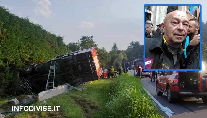 Autobotte dei Vigili del Fuoco finisce fuori strada